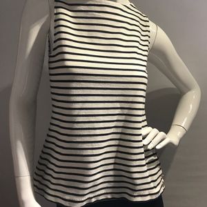 Ann Taylor loft white & black striped top size s
